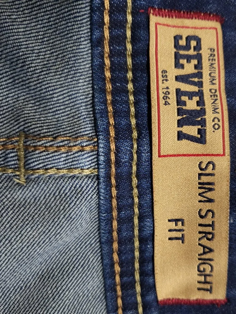 Seven7 Jeans Mens 38 X 32 Slim Straight Fit Premium Denim Pants Blue